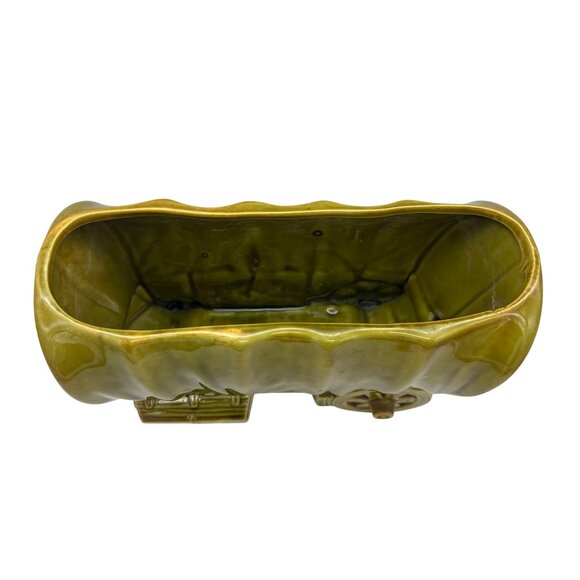 Vintage Shawnee Pottery USA 733 Covered Wagon Planter Olive Drip Amarillo TX - Picture 3 of 8